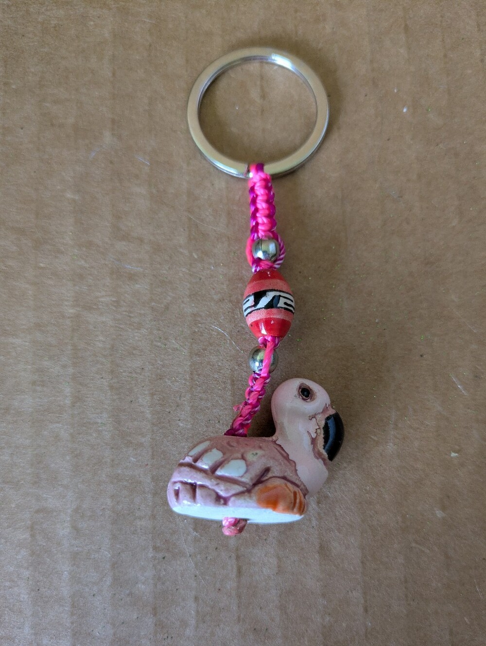 Key Chain Pink Flamingo Bird Keychain 4 Inches Length